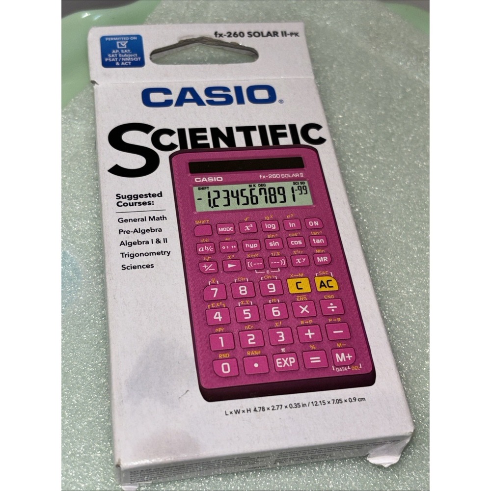 Casio Scientific Calculator fx-260 Solar II-PK‎  - PINK - New